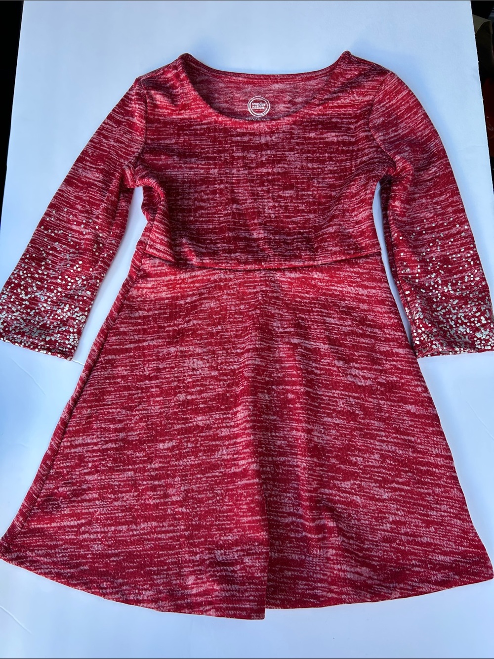 4/5 Red and black Marled Knit Dress LOT with Sparkle Sleeve Detail